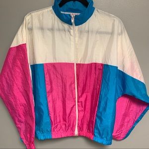 Vintage Color Block Women’s Windbreaker Jacket